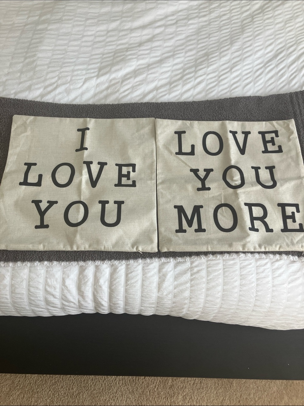 I love you - I Love You More scatter cushion covers.